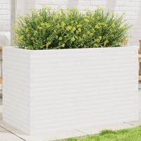 Berkfield Home Garden Planter White 110x60x68.5 cm Solid Wood Pine