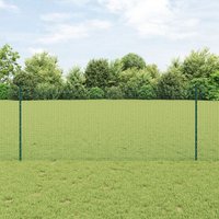 Berkfield Home Welded Wire Fence with 11 U Posts Green 1x25 m Steel