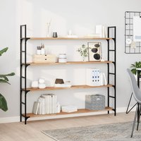 Berkfield Home Floating Shelves 2 pcs 160x20x2 cm Oil Finished Solid Wood Acacia in Brown | Size: 160 x 20 x 2 cm