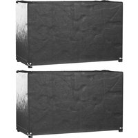 Berkfield Home Garden Furniture Covers 2 pcs 8 Eyelets 170x94x70 cm Rectangular in Black | Size: 170 x 94 x 70 cm