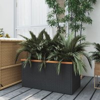 Berkfield Home Planter Black 80x40x40 cm Poly Rattan | Size: 80 x 40 x 40 cm