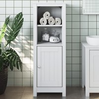 Berkfield Home Bathroom Cabinet BERG White 40x34x110 cm Solid Wood Pine | Size: 40 x 34 x 110 cm