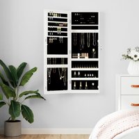Berkfield Home Mirror Jewellery Cabinet Wall Mounted White 37.5x10x106 cm