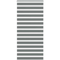 Berkfield Home Zebra Blind Dark Grey 105x200 cm Fabric Width 100.9 cm Polyester