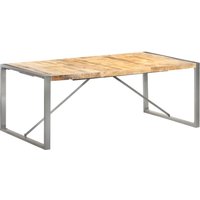 Berkfield Home Dining Table 200x100x75 cm Solid Rough Mango Wood in Brown | Size: 200 x 100 x 75 cm