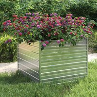 Berkfield Home Garden Raised Bed 100x100x77 cm Galvanized Steel Silver | Size: 100 x 100 x 77 cm