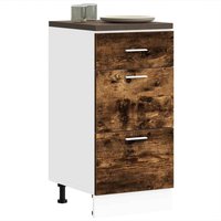 Berkfield Home Bottom Cabinet Smoked Oak 40x46x81.5 cm Engineered Wood in Brown