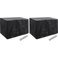 Berkfield Home Garden Furniture Covers 2 pcs 8 Eyelets 140x70x90 cm in Black | Size: 140 x 70 x 90 cm