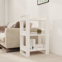 Berkfield Home Book Cabinet/Room Divider White 60x35x91 cm Solid Wood Pine | Size: 60 x 35 x 91 cm