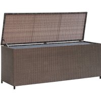 Berkfield Home Garden Storage Box Brown 120x50x60 cm Poly Rattan | Size: 120 x 50 x 60 cm
