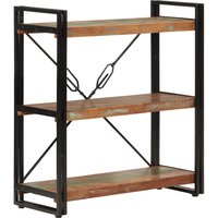 Berkfield Home 3-Tier Bookcase 77x30x80 cm Solid Wood Reclaimed & Iron | Size: 77 x 30 x 80 cm