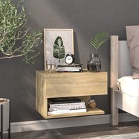 Berkfield Home Wall-mounted Bedside Cabinet Sonoma Oak in Brown