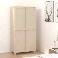 Berkfield Home Wardrobe HAMAR Honey Brown 89x50x180 cm Solid Wood Pine | Size: 89 x 50 x 180 cm
