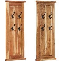 Berkfield Home Coat Racks 2 pcs Solid Wood Acacia 38x100 cm in Brown