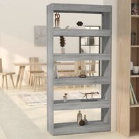 Berkfield Home Book Cabinet/Room Divider Grey Sonoma 80x30x166 cm Engineered Wood | Size: 80 x 30 x 166 cm