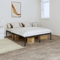Berkfield Home Metal Bed Frame Black 150x200 cm King Size