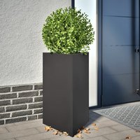 Berkfield Home Garden Planter Black Triangular 50x43x75 cm Steel | Size: 50 x 43 x 75 cm