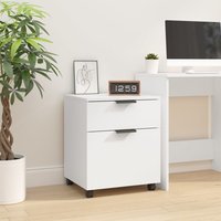 Berkfield Home Mobile File Cabinet with Wheels White 45x38x54 cm Engineered Wood | Size: 45 x 38 x 54 cm