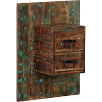 Berkfield Home Bedside Cabinet Multicolour 60x32x80 cm Solid Wood Reclaimed | Size: 60 x 32 x 80 cm