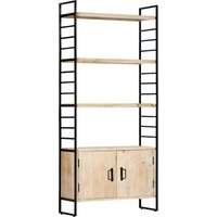 Berkfield Home 4-Tier Bookcase 80x30x180 cm Solid Mango Wood in Brown | Size: 80 x 30 x 180 cm