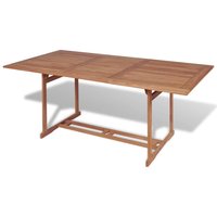 Berkfield Home Garden Table 180x90x75 cm Solid Teak Wood in Brown | Size: 180 x 90 x 75 cm