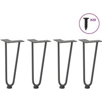 Berkfield Home Hairpin Table Legs 4 pcs Anthracite 30 cm Solid Steel in Black