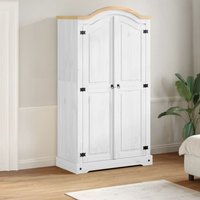 Berkfield Home Wardrobe Corona White 102x52x186 cm Solid Wood Pine | Size: 102 x 52 x 186 cm