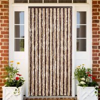 Berkfield Home Fly Curtain Beige & Light Brown 100x200 cm Chenille