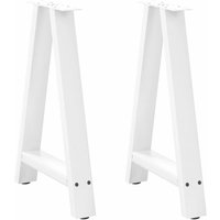 Berkfield Home Coffee Table Legs A-Shaped 2 pcs White 60x(72-73) cm Steel in White