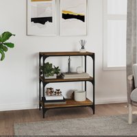 Berkfield Home Book Cabinet Smoked Oak 60x33x70.5 cm Engineered Wood & Steel in Brown