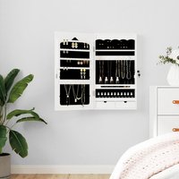 Berkfield Home Mirror Jewellery Cabinet Wall Mounted White 37.5x10x67 cm