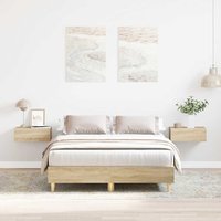Berkfield Home Bed Frame No Mattress Sonoma Oak 120x190 cm Small Double Engineered Wood in Brown