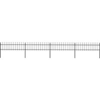 Berkfield Home Garden Fence with Spear Top Steel 6.8x0.6 m Black