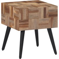 Berkfield Home Side Table 40x40x45 cm Solid Reclaimed Teak in Grey | Size: 40 x 40 x 45 cm