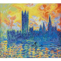 & Diamond Painting Kit "London Parliament Winter "