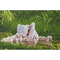 & MOTHER SWAN SIGNETS Diamond Painting Kit Mother Swan & Signets Diamond Dotz
