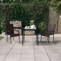 Berkfield Home 3 Piece Garden Dining Set Brown & Black