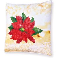 & PILLOW POINSETTIA Diamond Painting Kit Cushion Poinsettia Diamond Dotz