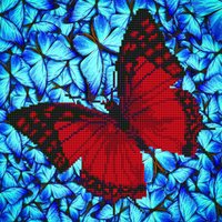 & FLUTTERBY RED Diamond Painting Kit Flutterby Red Diamond Dotz