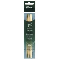 & T B KP DP 16X3.75 3 Knitting Pins Double Ended Set Five Takumi Bamboo 16cm x 3.75mm Clover
