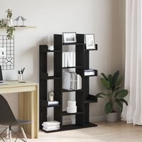 Berkfield Home Black Oak Book Cabinet 86x25.5x140 cm Made from Engineered Wood