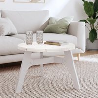 Berkfield Home Table Top Round White Ø60x3 cm Solid Wood Pine | Size: 60x3 cm