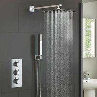 Calla Round Concealed Thermostatic Mixer Valve Hand Held 300mm Shower Head Set