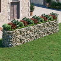 Berkfield Home Gabion Raised Bed Galvanised Iron 500x100x100 cm in Silver | Size: 500 x 100 x 100 cm