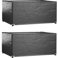 Berkfield Home Garden Furniture Covers 2 pcs 8 Eyelets 180x135x80 cm Rectangular in Black | Size: 180 x 135 x 80 cm