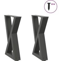 Berkfield Home Coffee Table Legs 2 pcs Anthracite 38x(42-43.3) cm Steel