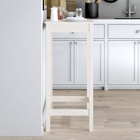 Berkfield Home Bar Table White 50x50x110 cm Solid Wood Pine | Size: 50 x 50 x 110 cm