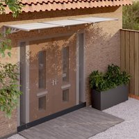 Berkfield Home Door Canopy Grey & Transparent 358.5x90 cm Polycarbonate in Clear