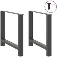 Berkfield Home Coffee Table Legs Anthracite 2 pcs 70x(72-73) cm Steel in Black