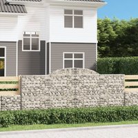 Berkfield Home Arched Gabion Baskets 6 pcs 300x50x120/140 cm Galvanised Iron in Silver